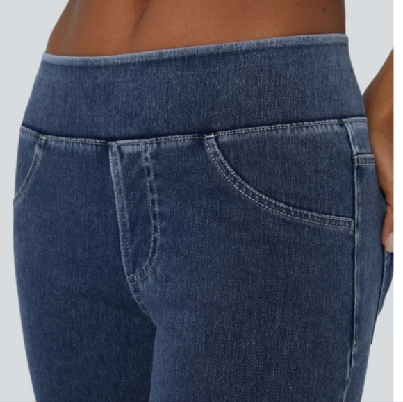 New Halara Flex Bootcut Denim XS, 0/2/4 Baby Flare Pocket Jeans, Cotton Jeggings - Picture 15 of 15